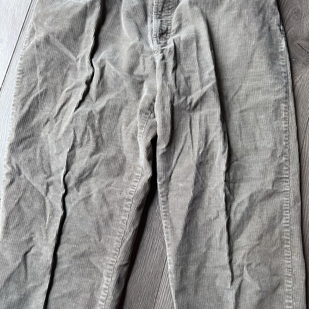 LL Bean Corduroy Pants Taupe Straight Leg Classic Women's 14 Petite - Picture 3 of 9